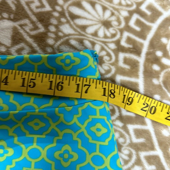 Sunsets & Sweet Tea Womens Dress Abstract Size 13 Nylon Blend Green Yellow - Picture 5 of 7